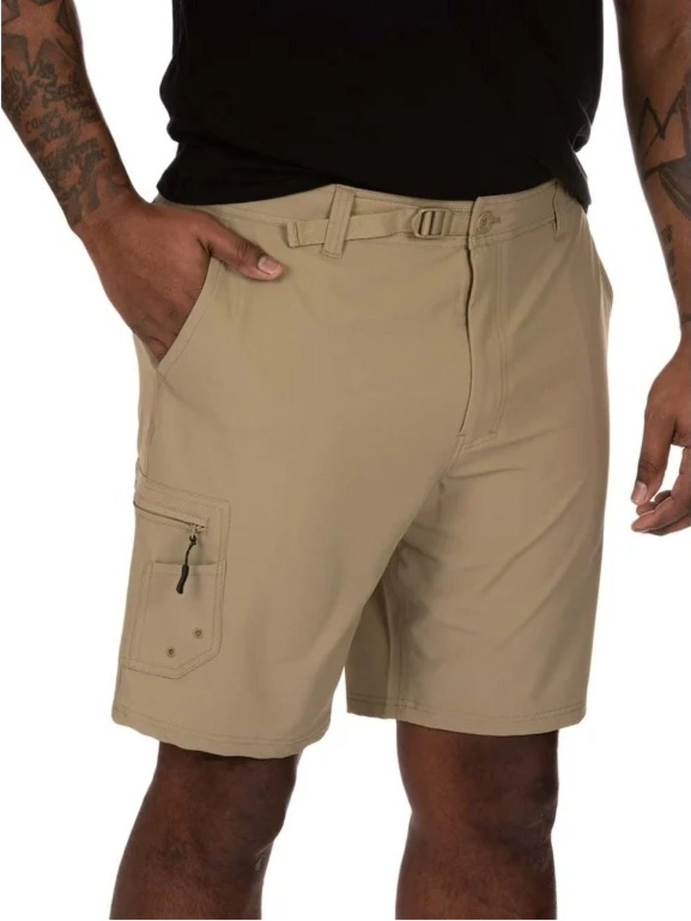 Realtree Men's Khaki Performance Hybrid Fishing Shorts Size 2XL(44/46)